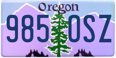 OR license plate 985OSZ