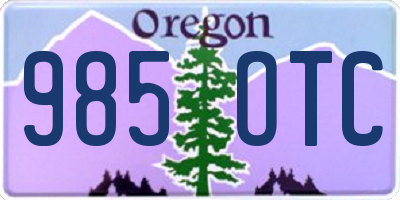 OR license plate 985OTC