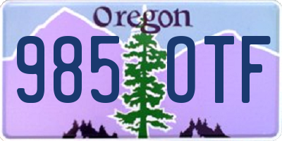 OR license plate 985OTF