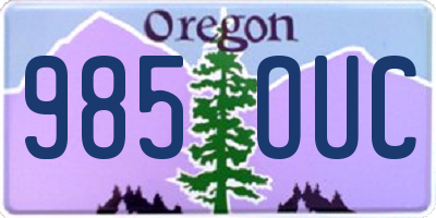 OR license plate 985OUC