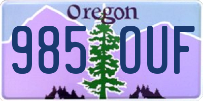 OR license plate 985OUF