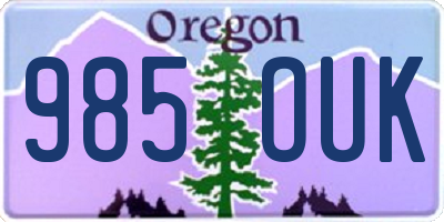 OR license plate 985OUK