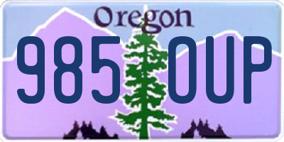OR license plate 985OUP