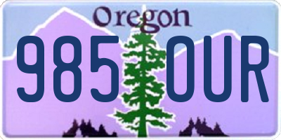 OR license plate 985OUR