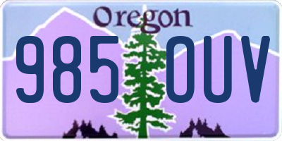 OR license plate 985OUV