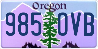 OR license plate 985OVB