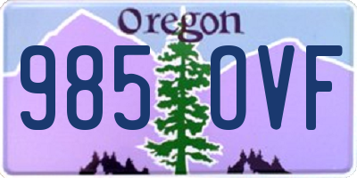 OR license plate 985OVF