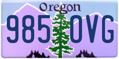 OR license plate 985OVG