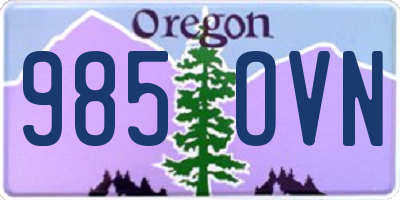 OR license plate 985OVN
