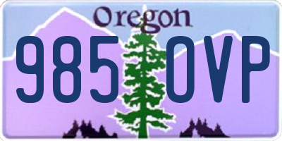 OR license plate 985OVP