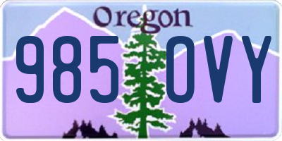 OR license plate 985OVY