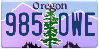 OR license plate 985OWE