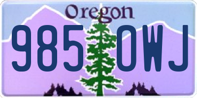 OR license plate 985OWJ
