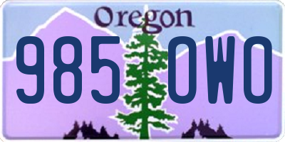 OR license plate 985OWO