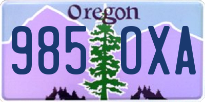 OR license plate 985OXA