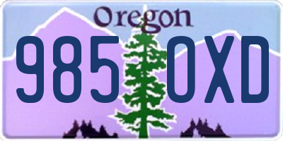 OR license plate 985OXD