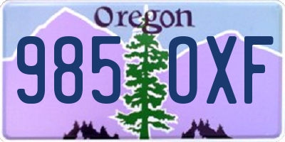 OR license plate 985OXF