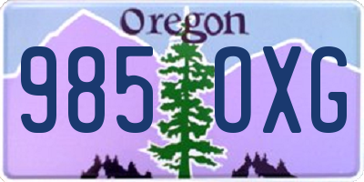 OR license plate 985OXG