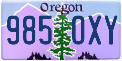 OR license plate 985OXY
