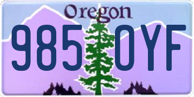 OR license plate 985OYF