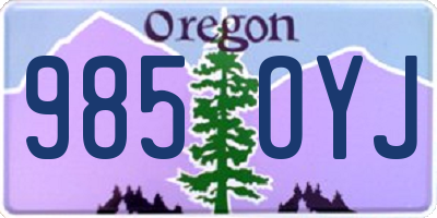 OR license plate 985OYJ