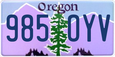 OR license plate 985OYV