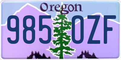 OR license plate 985OZF