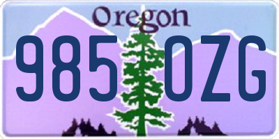 OR license plate 985OZG