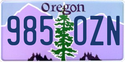 OR license plate 985OZN