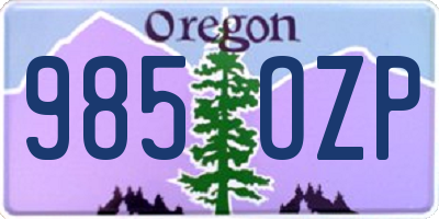 OR license plate 985OZP