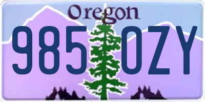 OR license plate 985OZY