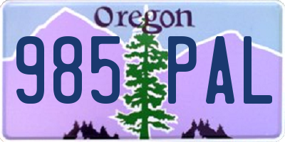 OR license plate 985PAL
