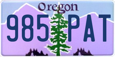 OR license plate 985PAT
