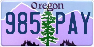 OR license plate 985PAY