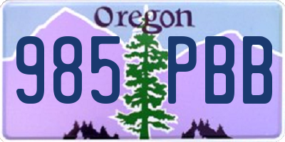 OR license plate 985PBB
