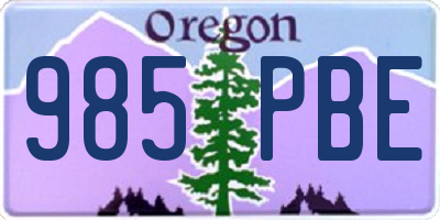 OR license plate 985PBE
