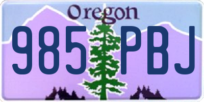 OR license plate 985PBJ