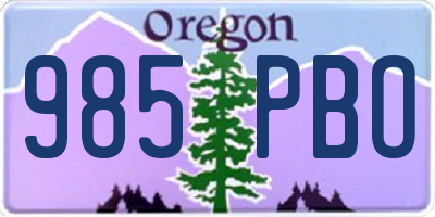 OR license plate 985PBO