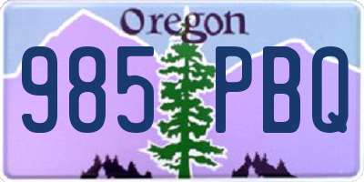 OR license plate 985PBQ