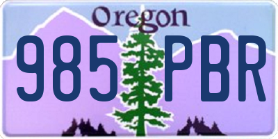 OR license plate 985PBR