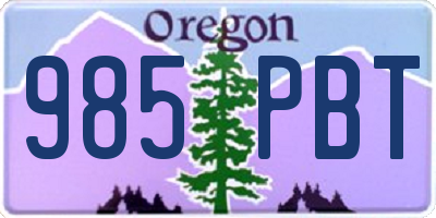 OR license plate 985PBT