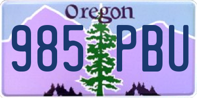 OR license plate 985PBU