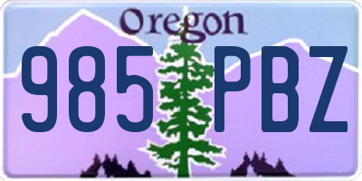 OR license plate 985PBZ