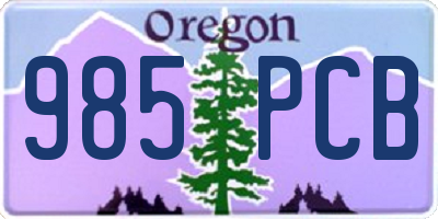 OR license plate 985PCB