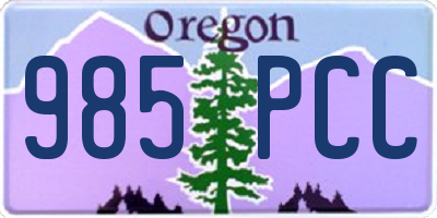 OR license plate 985PCC