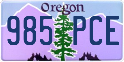 OR license plate 985PCE