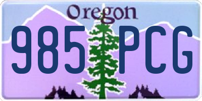 OR license plate 985PCG
