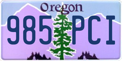 OR license plate 985PCI