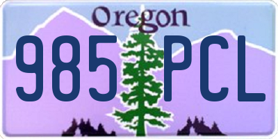 OR license plate 985PCL
