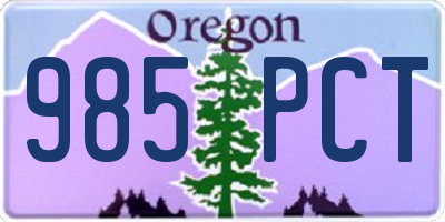 OR license plate 985PCT